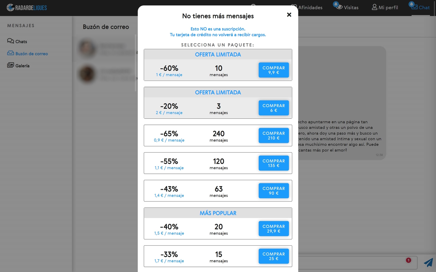 RadarDeLigues.com precios